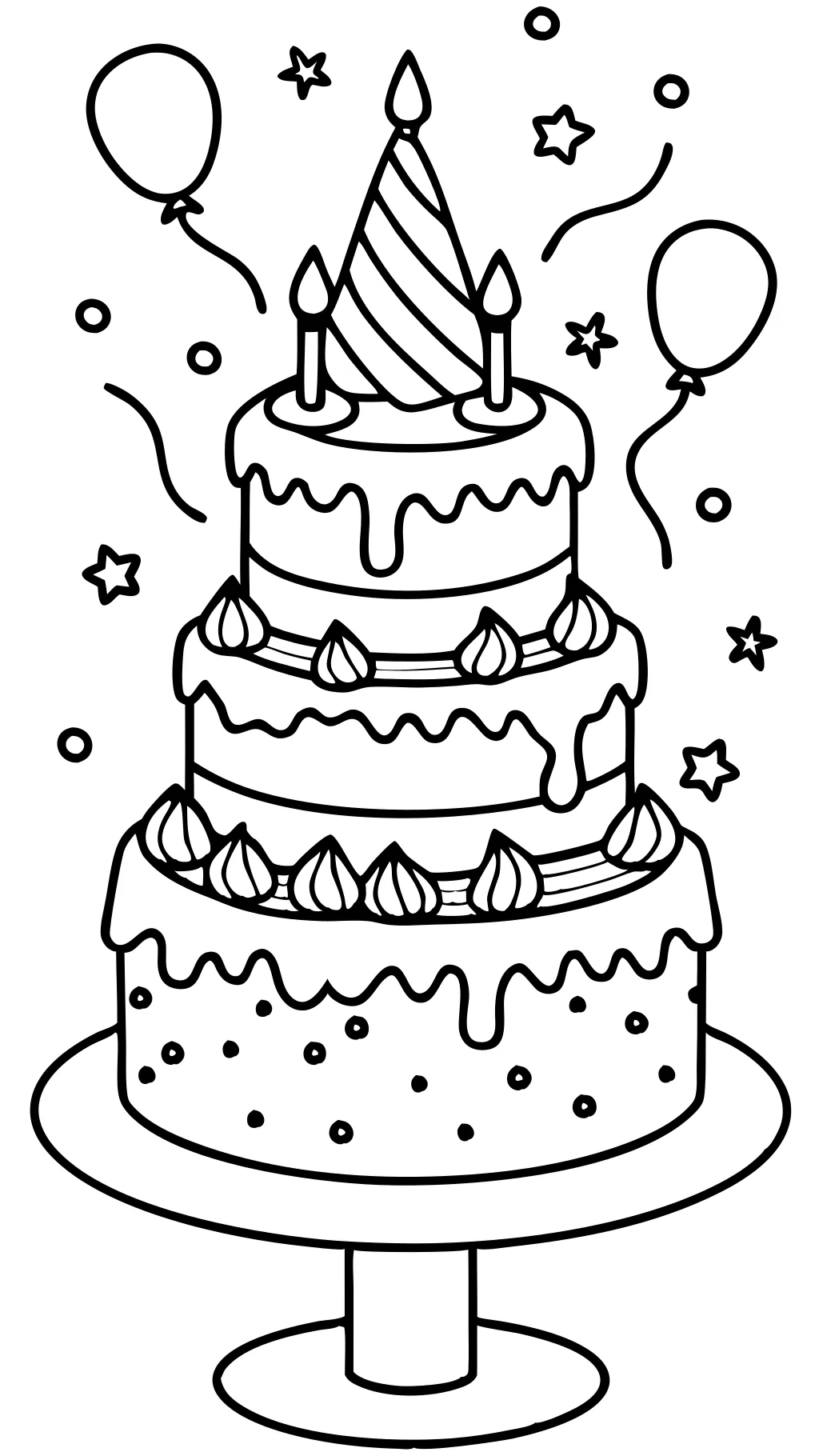 birthday cake color pages